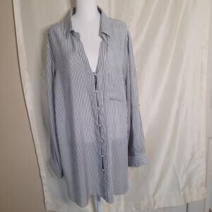 Velvet Heart Blue Striped Button Down Shirt - 3XL